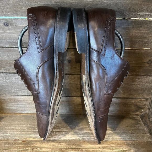 Mens Johnston & Murphy Brown Leather Cap‎ Toe Brogue Dress Shoes Size 10 M GUC main image 6